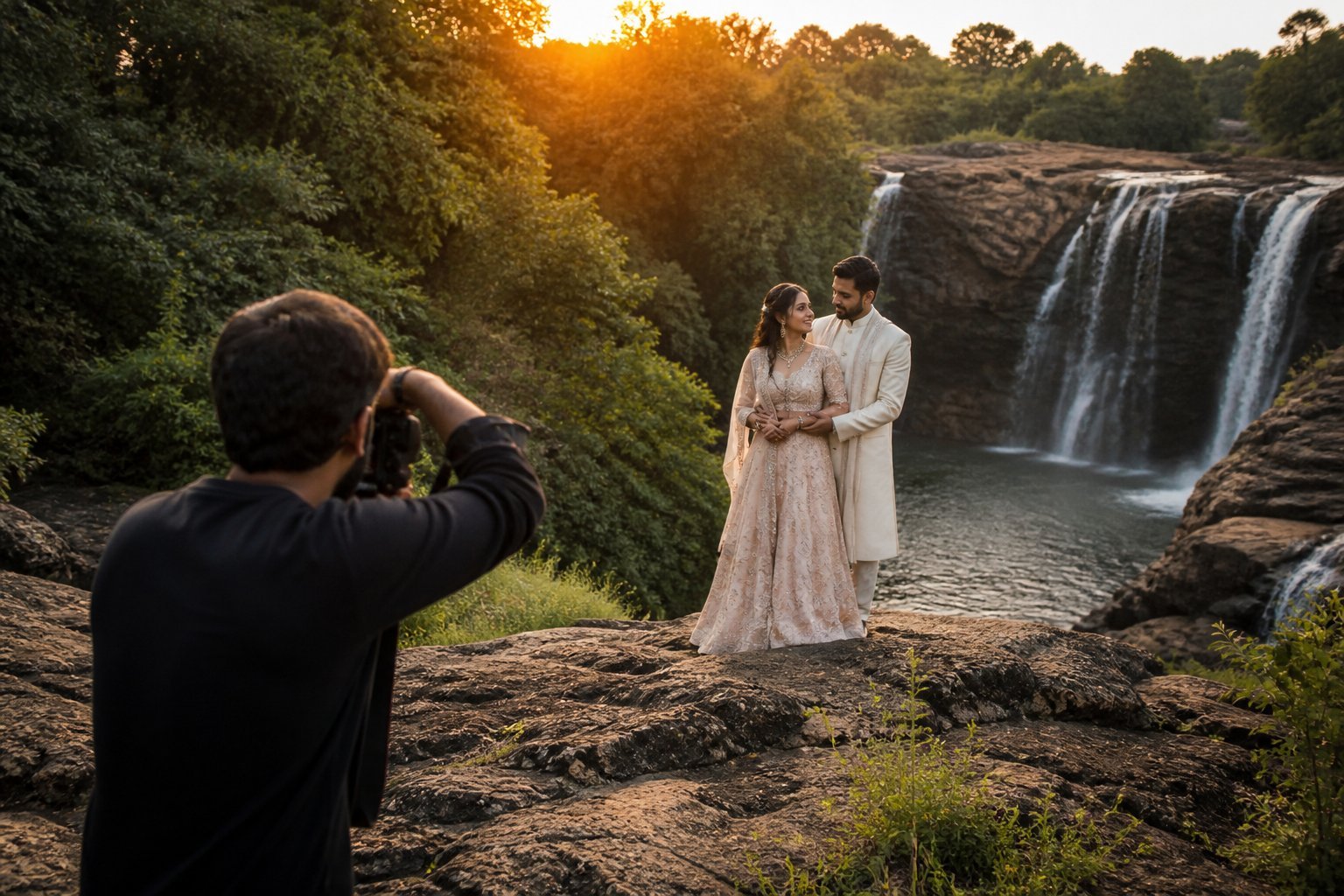 Photographer capturing an Indian wedding couple
